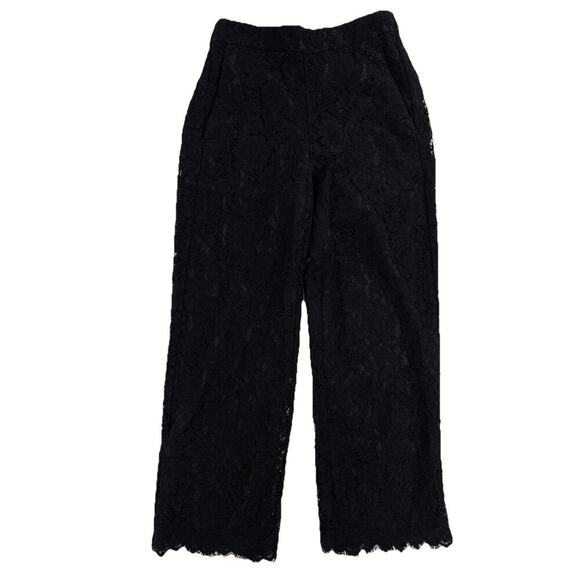 J. Crew Easy Pant in Black Lace Size 2 Classic Preppy Career - Picture 1 of 8